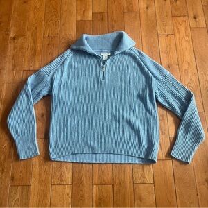 Rachel Zoe Blue Quarter-Zip Sweater - Size Medium